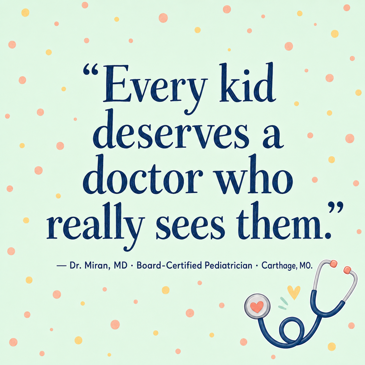 Every kid deserves a fair shot — Dr. Miran on childhood health